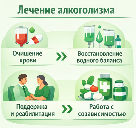 лечение алкоголизма в Зверево этапы